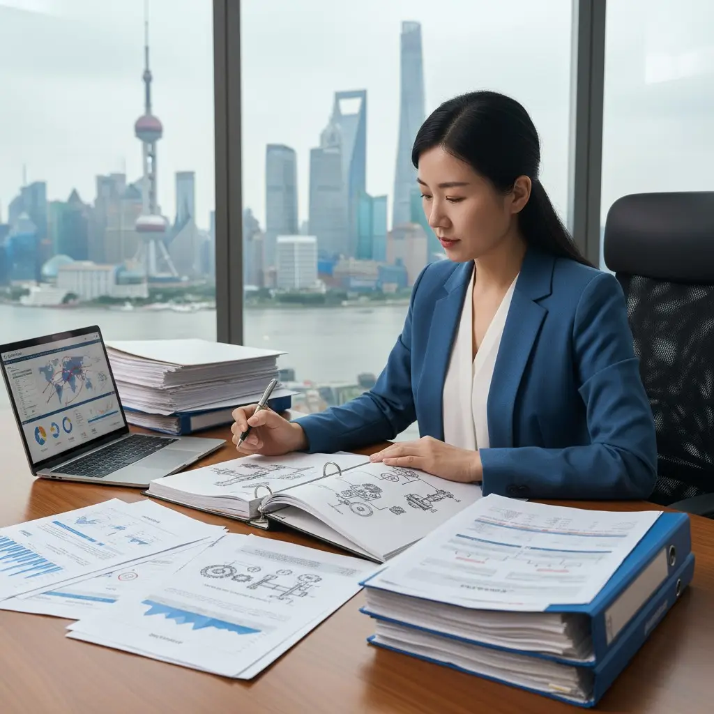 compliance specialist reviewing export documentation for mechanical components in china with a focus on export compliance and risk management compliance specialist reviewing export documentation for mechanical components in china with a focus on export compliance and risk management